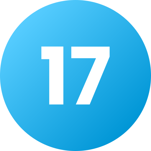 nummer 17 Generic Flat Gradient icoon