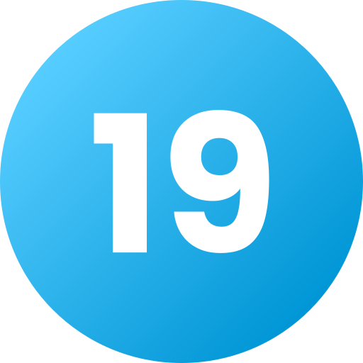 numer 19 Generic Flat Gradient ikona