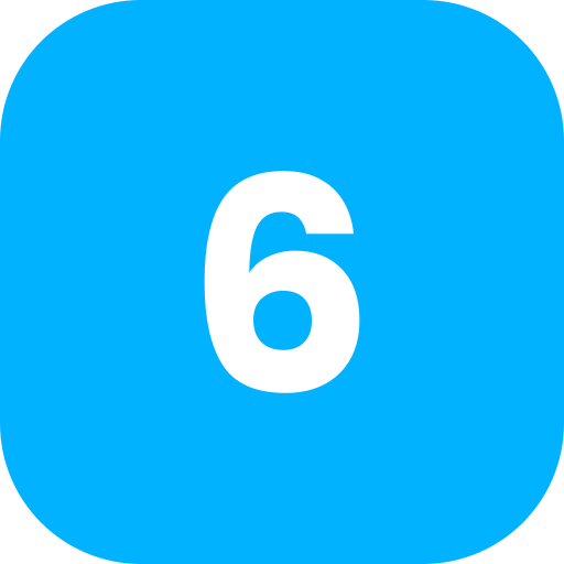 número 6 Generic Flat icono