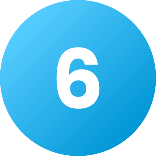nummer 6 Generic Flat Gradient icoon