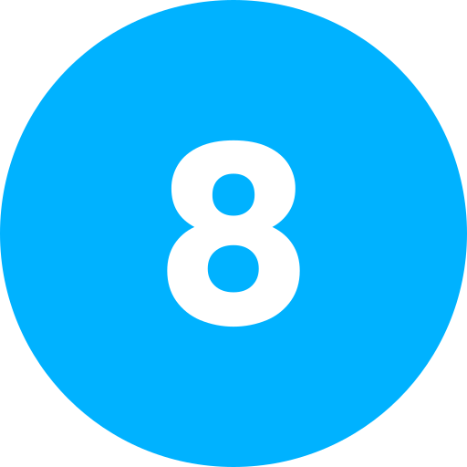 numero 8 Generic Flat icona