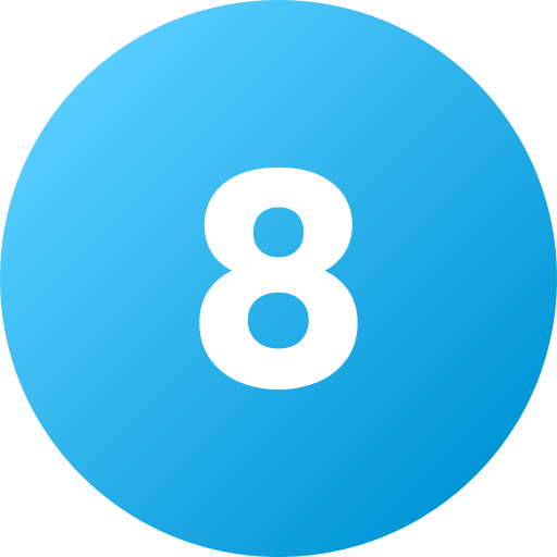 nummer 8 Generic Flat Gradient icoon