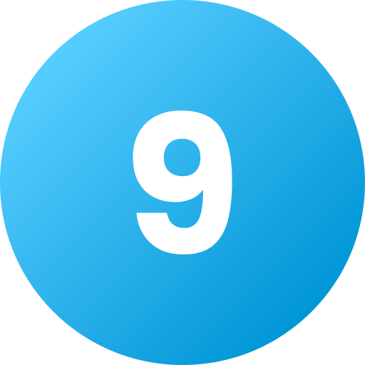 Number 9 Generic Flat Gradient icon