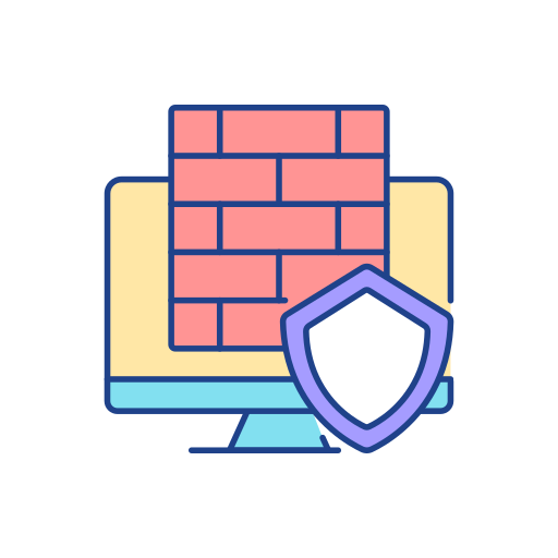 Firewall Generic Thin Outline Color icon