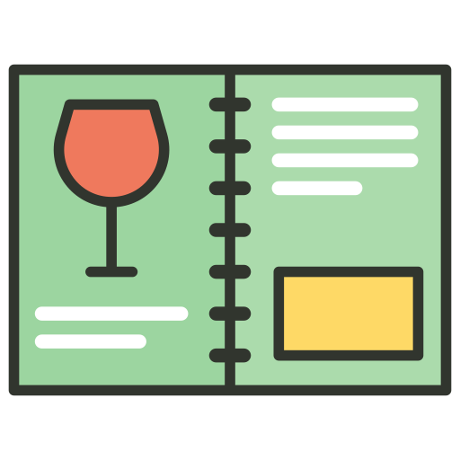 Wine menu Generic Outline Color icon