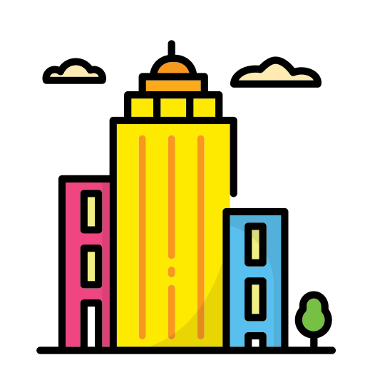 edificio de la ciudad Generic Outline Color icono