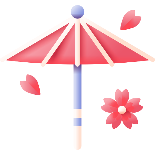 Japanese umbrella 3D Color icon