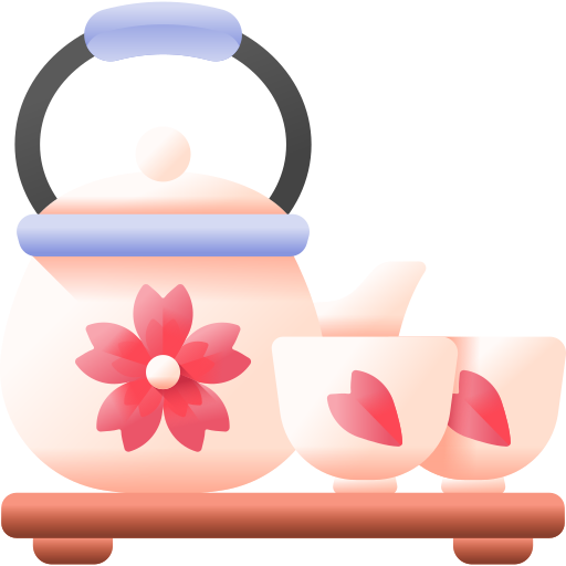 japońska herbata 3D Color ikona