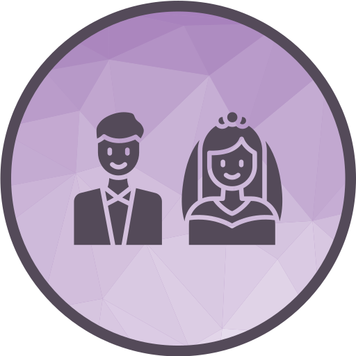 bruid en bruidegom Generic Circular icoon