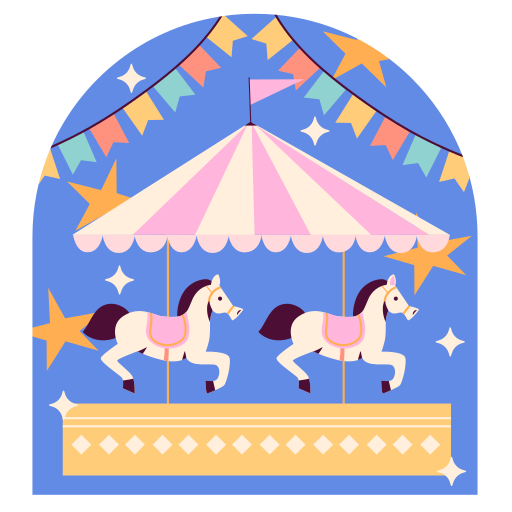 Merry go round Naive Flat icon