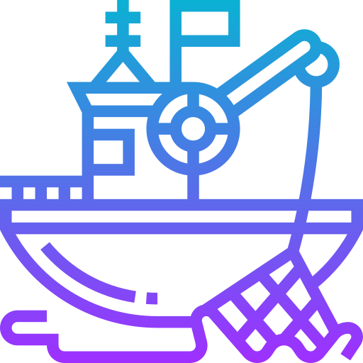 Fishing boat Meticulous Gradient icon