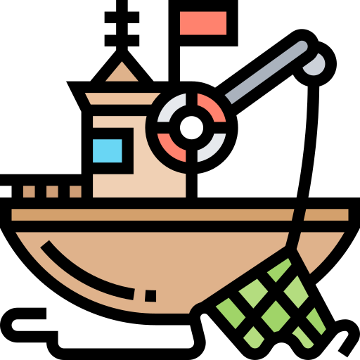 barco de pesca Meticulous Lineal Color icono