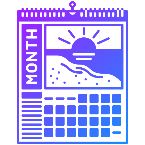muur kalender Generic Flat Gradient icoon
