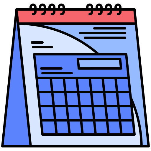 kalendarz biurkowy Generic Outline Color ikona