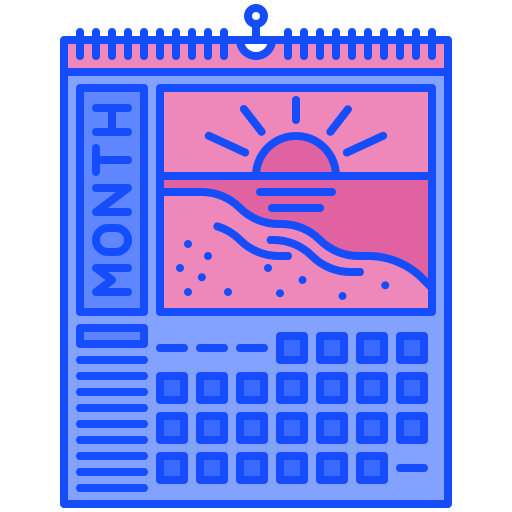 muur kalender Generic Outline Color icoon