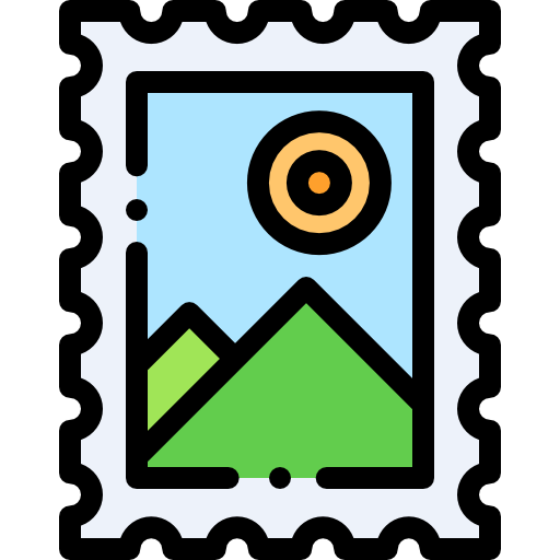 우표 Detailed Rounded Lineal color icon