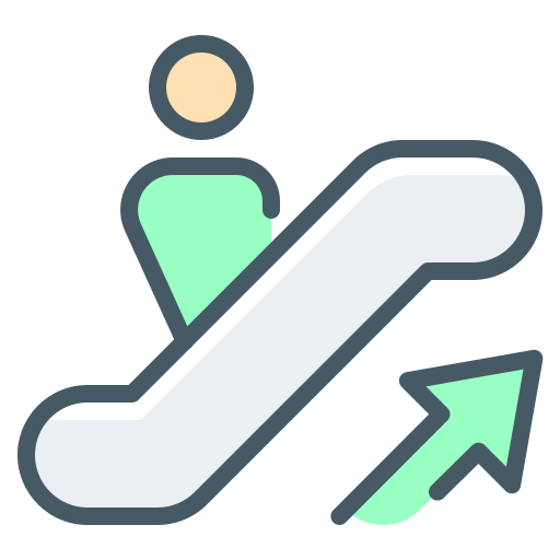 Escalator up Generic Outline Color icon