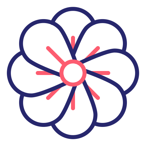 Hibiscus Generic Outline Color icon