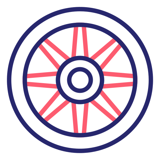 車輪 Generic Outline Color icon