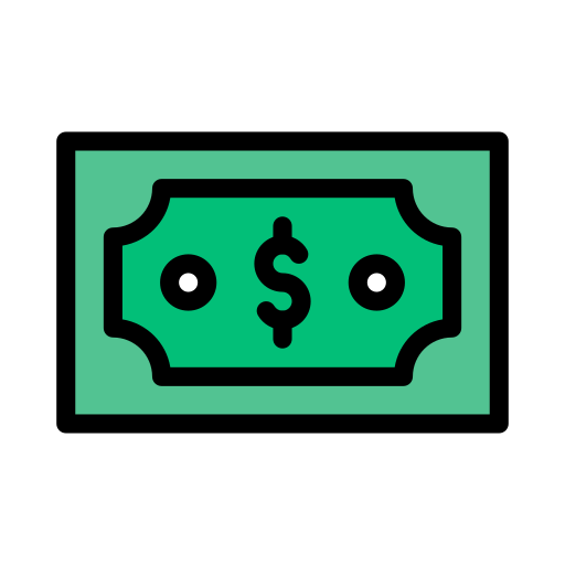 Cash Vector Stall Lineal Color icon