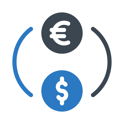 cambio de divisas Generic Blue icono