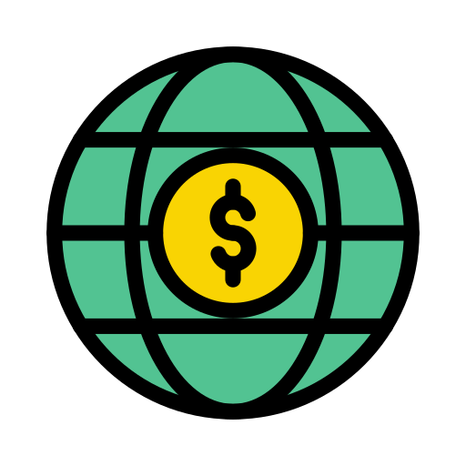 Global economy Vector Stall Lineal Color icon