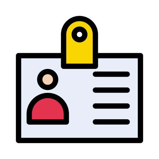 tarjeta de identificación Vector Stall Lineal Color icono