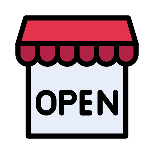 Open 24 hours Vector Stall Lineal Color icon