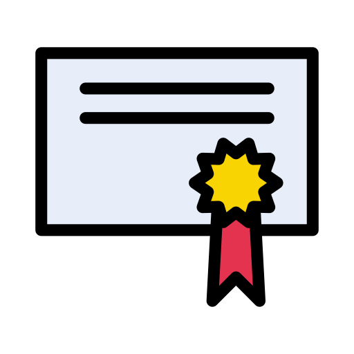 Certificate Vector Stall Lineal Color icon