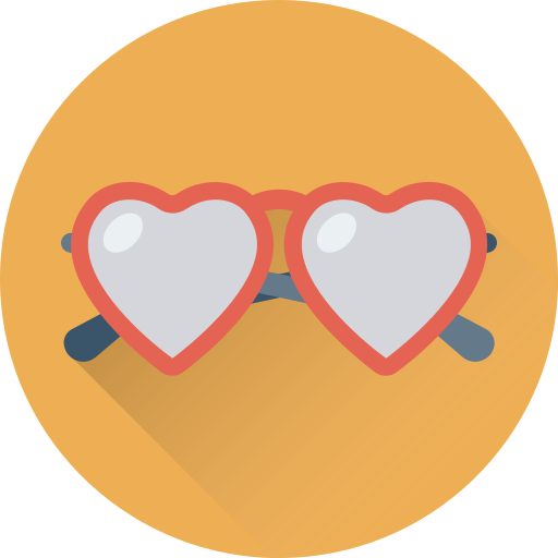 Heart glasses Generic Circular icon