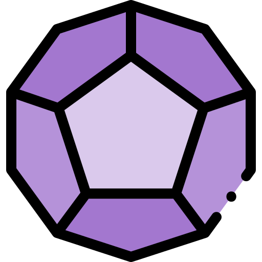 Dodecahedron Detailed Rounded Lineal color icon