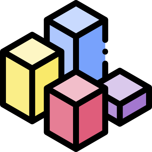 Cube Detailed Rounded Lineal color icon