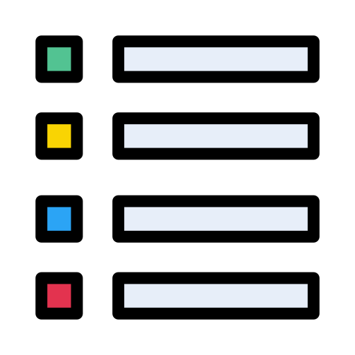 항목 나열 Vector Stall Lineal Color icon