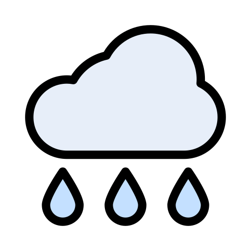 Raining Vector Stall Lineal Color icon