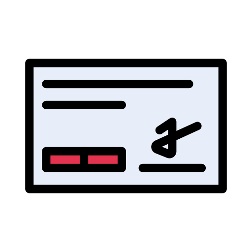 Cheque Vector Stall Lineal Color icon