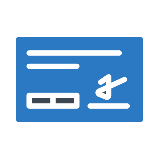 Cheque Generic Blue icon