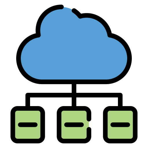 Cloud library Generic Outline Color icon