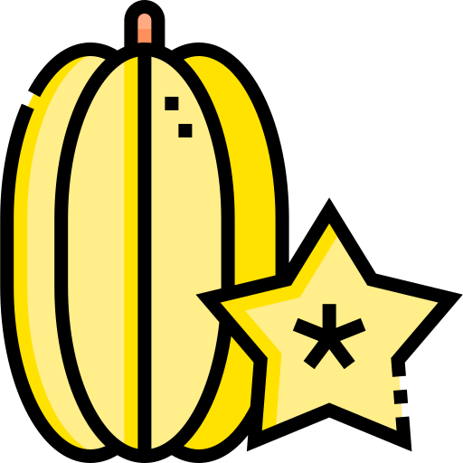 Star fruit Detailed Straight Lineal color icon