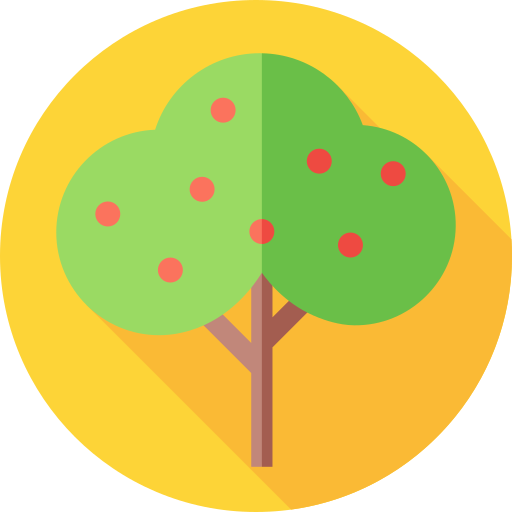 árbol de manzana Flat Circular Flat icono