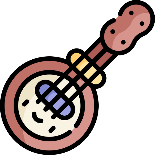 Banjo Kawaii Lineal color icon