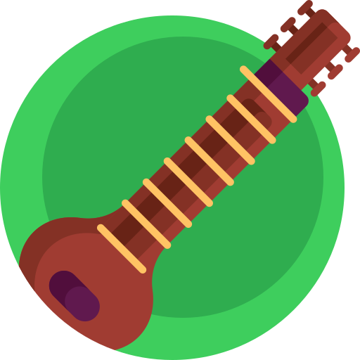 Sitar Detailed Flat Circular Flat icon