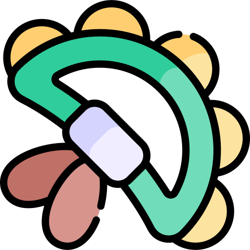 Tambourine Kawaii Lineal color icon