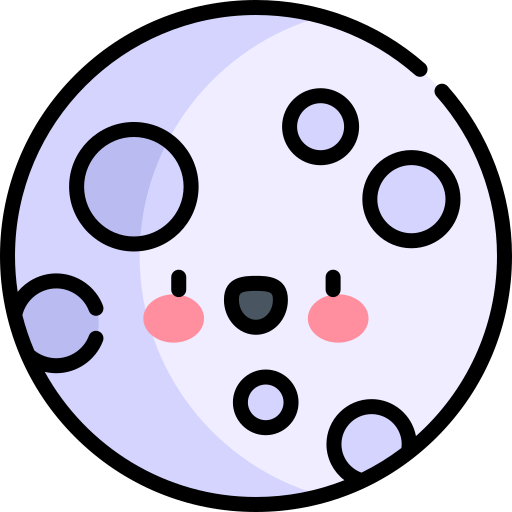 보름달 Kawaii Lineal color icon