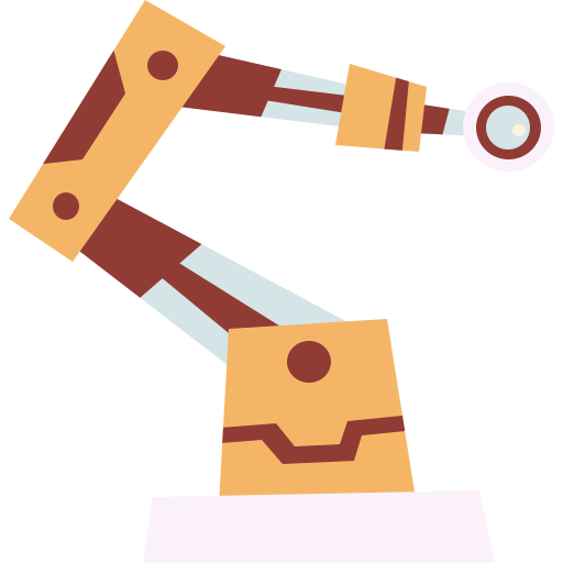 robotarm Cartoon Flat icoon