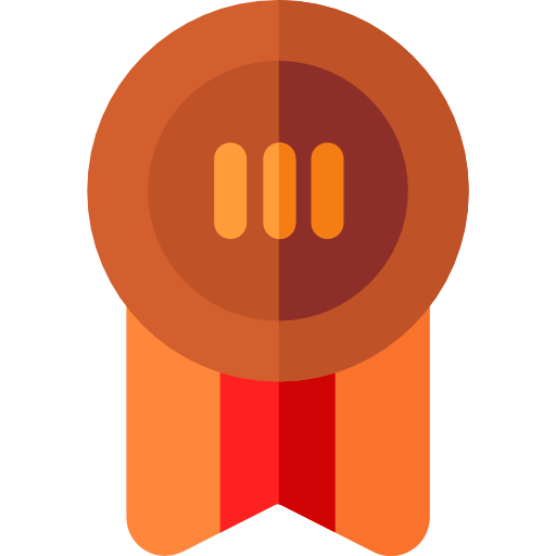 medalla de bronce Basic Rounded Flat icono