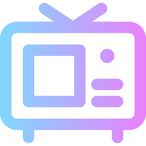 televisie Super Basic Rounded Gradient icoon