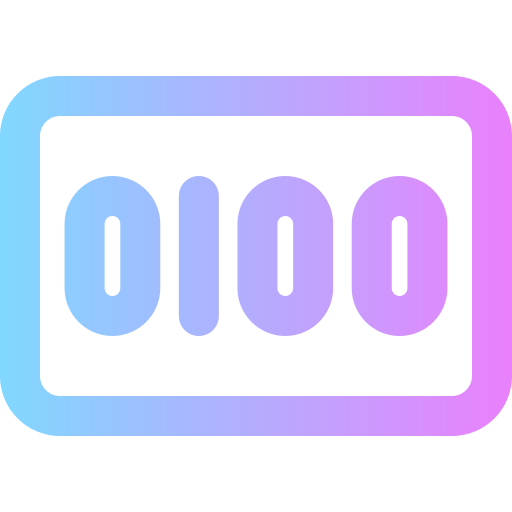 código binario Super Basic Rounded Gradient icono