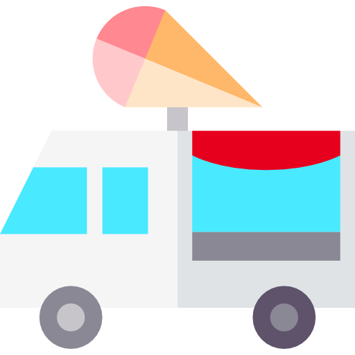 camion de helados Basic Straight Flat icono