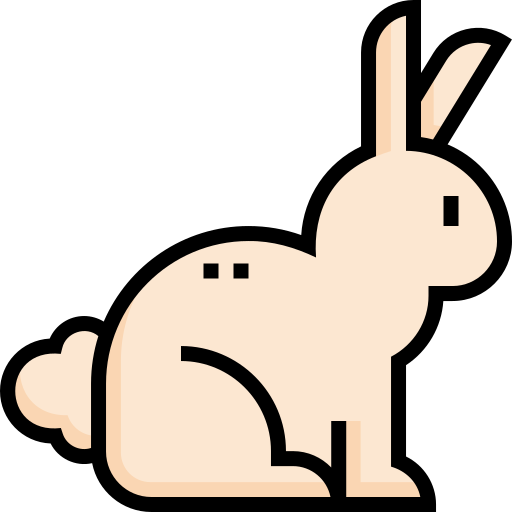 토끼 Detailed Straight Lineal color icon