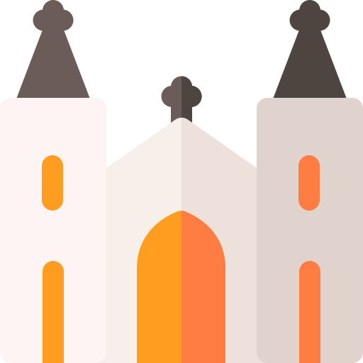 iglesia Basic Rounded Flat icono